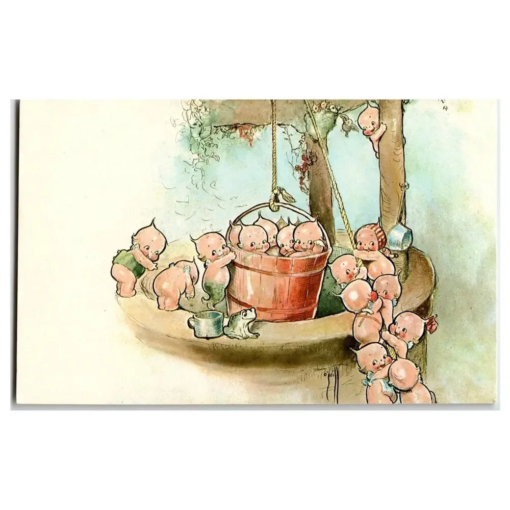 Vintage Kewpie Postcard Lot of 5 Rose O'Neill Winter, Mermaid, Chicks, Easter
